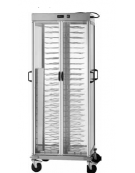Carrello portapiatti armadiato riscaldato portata 88 piatti 18/23 con griglie cromate - cm 75x78x177h
