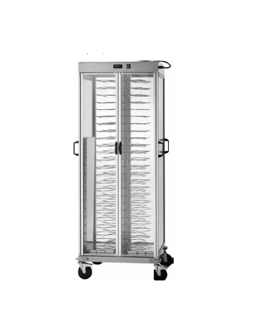 Carrello portapiatti armadiato riscaldato portata 88 piatti 18/23 con griglie cromate - cm 75x78x177h
