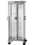 Carrello portapiatti armadiato riscaldato portata 88 piatti 25/31 con griglie cromate - cm 75x78x177h
