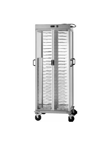 Carrello portapiatti armadiato riscaldato portata 88 piatti 25/31 con griglie cromate - cm 75x78x177h