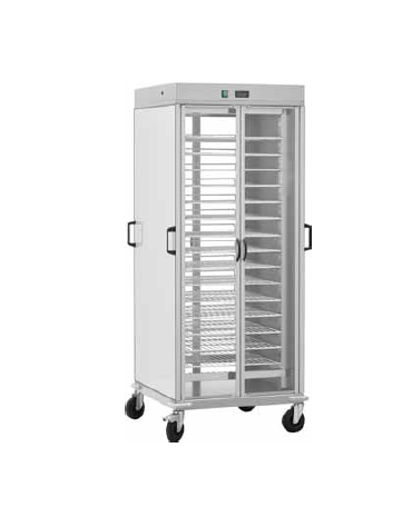 Carrello portapiatti armadiato riscaldato con 10 griglie verniciate GN 2/1 - cm 75x78x177 h