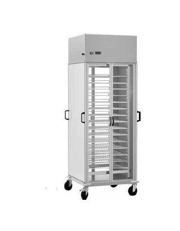 Carrello portapiatti armadiato refrigerato con 10 griglie verniciate GN 2/1 cm 75x78x203 h