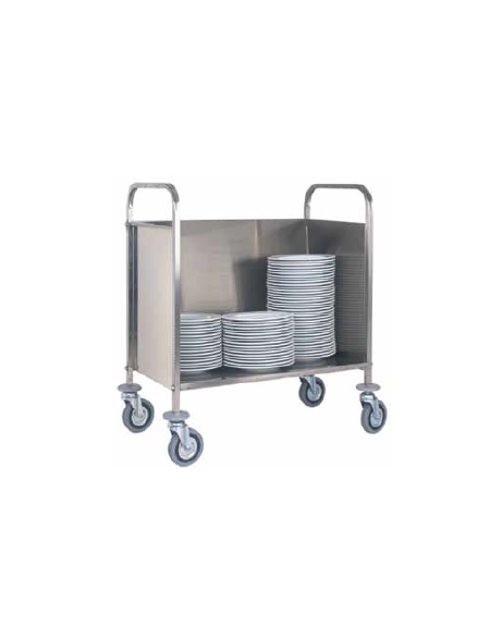 Carrello portapiatti in acciaio inox, capacità circa 200 piatti vuoti cm 91x57x101h