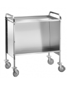 Carrello portapiatti inox con piano superiore capacità circa 200 piatti vuoti cm 91x57x101h