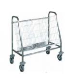 Carrello portapiatti, portata circa 100 piatti vuoti. Telaio inox - cesti in filo asportabili - cm 88x50x92h