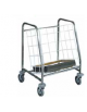 Carrello portavassoi, capacità circa 130 vassoi vuoti. Telaio inox. cesti in filo asportabili - cm 75x65x92h
