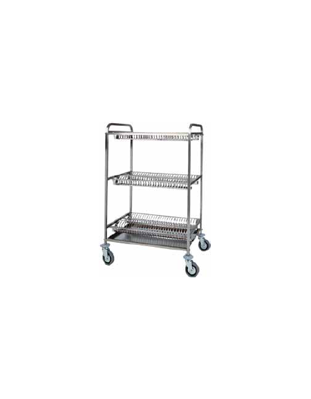 Carrello scolapiatti in acciaio inox, capacità tre piani. piano raccogli gocce cm 110x62x134h