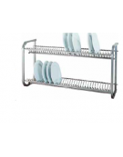 Scolapiatti da muro in acciaio inox 18/8 - diametro piatti cm 23 - cm 104x30x55h