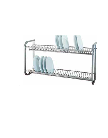 Scolapiatti da muro in acciaio inox 18/8 - diametro piatti cm 23 - cm 104x30x55h