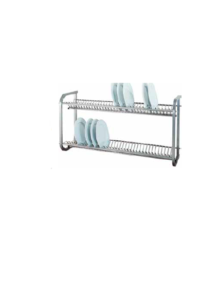 Scolapiatti da muro in acciaio inox 18/8 - diametro piatti cm 23 - cm 104x30x55h