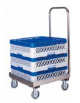 Carrello vasca porta cestelli in acciaio inox con manico per conduzione - cm 52x58x96h