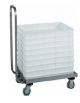 Carrello vasca portacassette, in acciaio inox con manico per conduzione - cm 72x42x96h