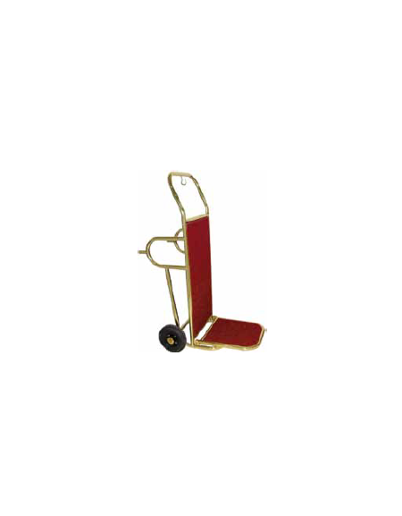 Carrello portavaligie in acciaio ottonato cm 56x83x123h