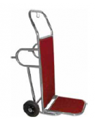 Carrello porta valigie. Acciaio inox e legno cm 56x83x123h