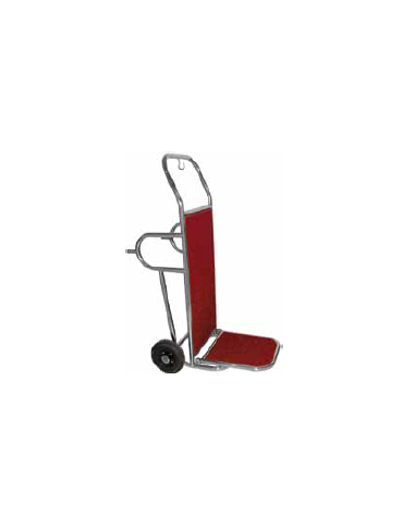 Carrello porta valigie. Acciaio inox e legno cm 56x83x123h