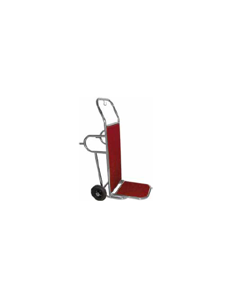 Carrello porta valigie. Acciaio inox e legno cm 56x83x123h