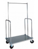 Carrello portabagagli e portavaligie con appendiabiti. Acciaio inox  - cm 100x56x160h