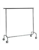 Carrello portabiti. Struttura in acciaio cromato. ate allungabili. ruote piroettanti cm 210x53x152h