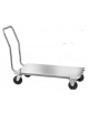 Carrello per il trasporto pesante. Pianale in lamiera di acciaio inox, singolo manico smontabile - cm 61x122x90h - Portata Kg200