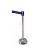 Asta inox lucido con nastro avvolgibile mt 2 - colore Blu - Altezza 100 cm