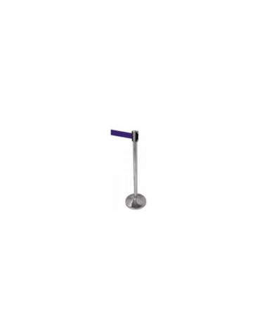 Asta inox lucido con nastro avvolgibile mt 2 - colore Blu - Altezza 100 cm