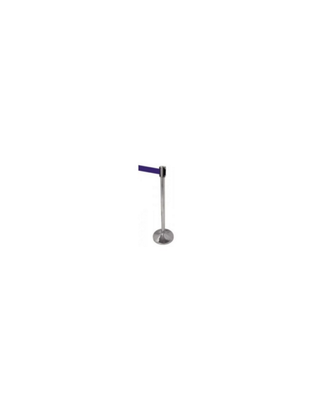 Asta inox lucido con nastro avvolgibile mt 2 - colore Blu - Altezza 100 cm
