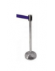 Asta inox lucido  con nastro avvolgibile mt.2 Blu - Altezza 100 cm