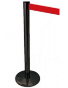 Asta nera con nastro avvolgibile mt. 2 - colore Rosso - Altezza 100 cm