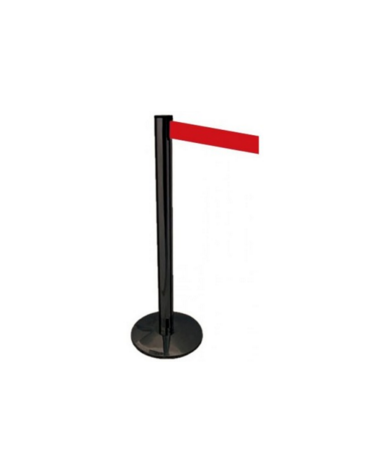 Asta nera con nastro avvolgibile mt. 2 - colore Rosso - Altezza 100 cm