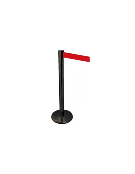 Asta nera con nastro avvolgibile mt. 2 - colore Rosso - Altezza 100 cm