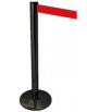 Asta nera con nastro avvolgibile mt. 2 Rosso - Altezza 100 cm