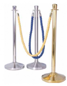 Asta delimita corsie per cordoni a treccia - colore inox lucido - altezza cm 90