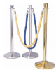 Asta delimita corsie per cordoni a treccia, colore inox lucido - alta cm 90