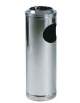 Posacenere e gettacarta inox con coperchio. Rete cromata - diametro cm 20, altezza cm 60
