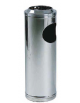 Posacenere e gettacarta inox con coperchio. Rete cromata - diametro cm 25, altezza cm 70