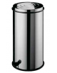 Pattumiera tonda in acciaio inox - Cestello interno in metallo con pedale - Diametro cm 32, Altezza cm 59 - 30 Lt
