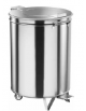 Porta rifiuti in acciaio inox carrellato a forma cilindrica - coperchio con pedale - 50 Litri - Ø 39 x 60h