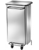 Pattumiera rettangolare inox con 2 ruote - Pedale, estrazione sacco anteriore - Litri: 100 - cm 49x50x101h