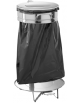 Pattumiera porta sacco rifiuti grande - Attacco rotondo in acciaio inox - coperchio con pedale - cm 55x45x85h