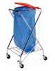 Carrello pattumiera "X" verniciato con portaoggetti - Attacco rotondo coperchio in plastica, cestino porta oggetti plastificato.
