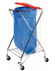 Carrello pattumiera "X" cromato con pedale - Attacco rotondo coperchio in plastica - cm 58x56x102h