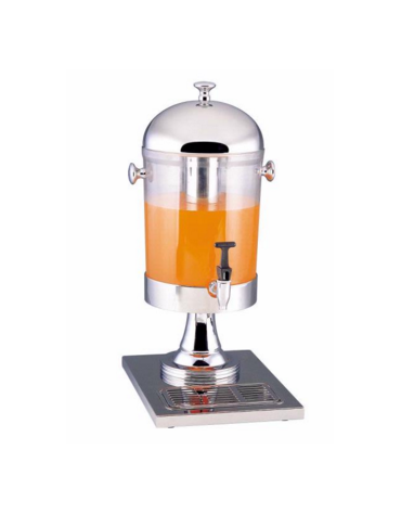 Distributore di bevande per colazione in acciaio inox, contenitore trasparente - capacità contenitore 8 Lt - cm 27x22x58h