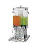 Distributore doppio di bevande per colazione  distributori inox contenitori trasparenti capacità contenitori: 5 + 5 Lt cm  35x32