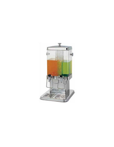 Distributore doppio di bevande per colazione inox, contenitori trasparenti - capacità contenitori: 5 + 5 Lt - cm  35x32x58h