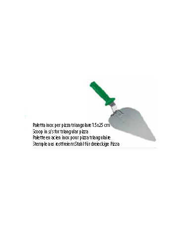 Paletta inox triangolare per pizza. 15x25 cm