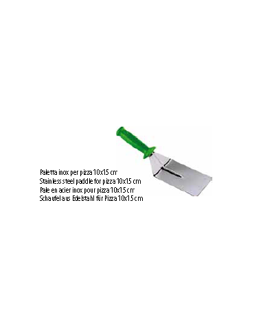 Paletta inox rettangolare per pizza. 10x15 cm