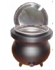 Zuppiera elettrica in alluminio, coperchio e contenitore inox, 10 litri - cm Ø 35x36h