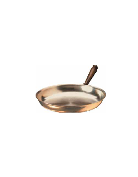 Padella flambè diametro 29 cm inox-cuprum, manico in legno. Padella flambè diametro 29 cm inox-cuprum, manico in legno.