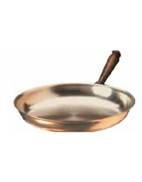 Padella flamb&egrave; diametro 29 cm inox-cuprum, manico in legno.