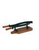 Morsa per prosciutto in Acciaio, supporto e manici in legno - cm 58x25x19h